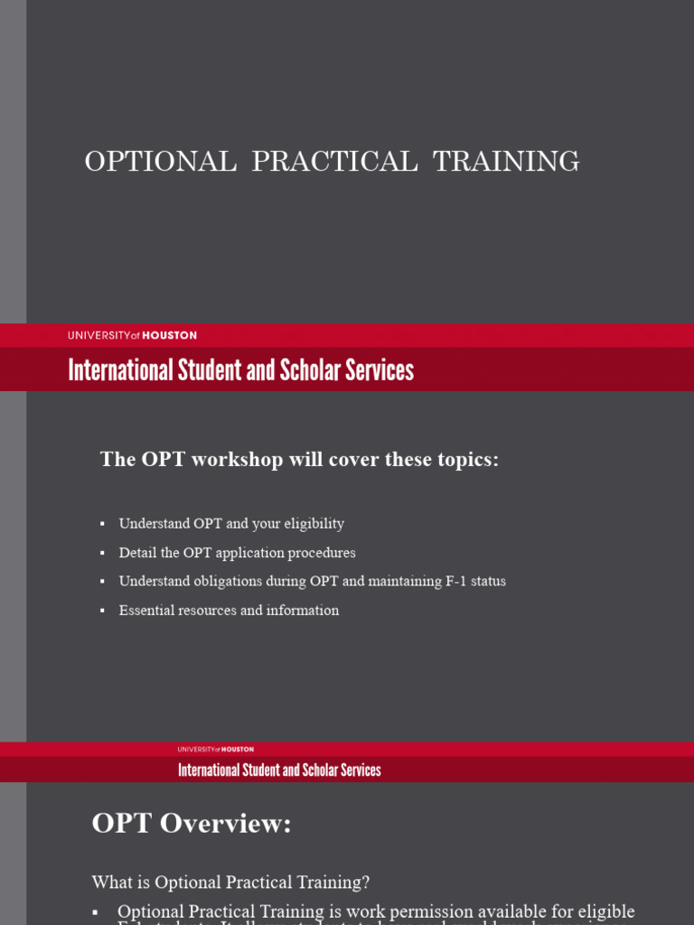 OPT Training Workshop Overview | PDF | H 1 B Visa | Thesis