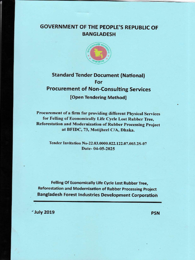 BFIDC Standard Tender for Services | PDF | Business