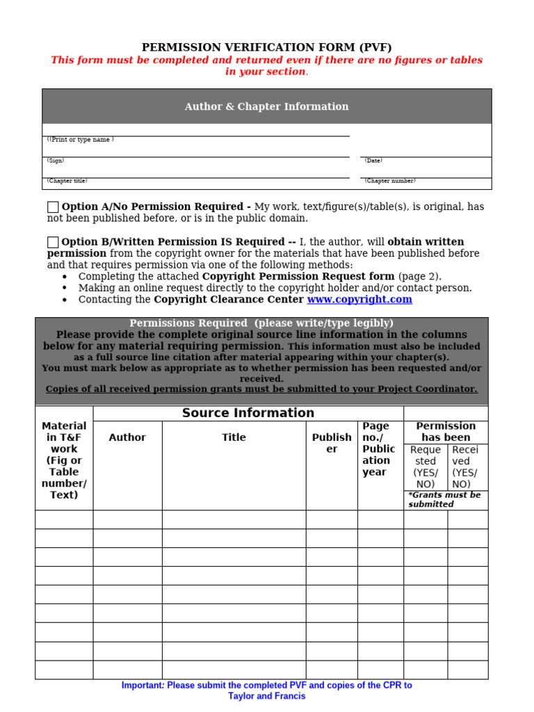 Permission Verification Form Guide | PDF | Copyright Law | Freedom Of ...