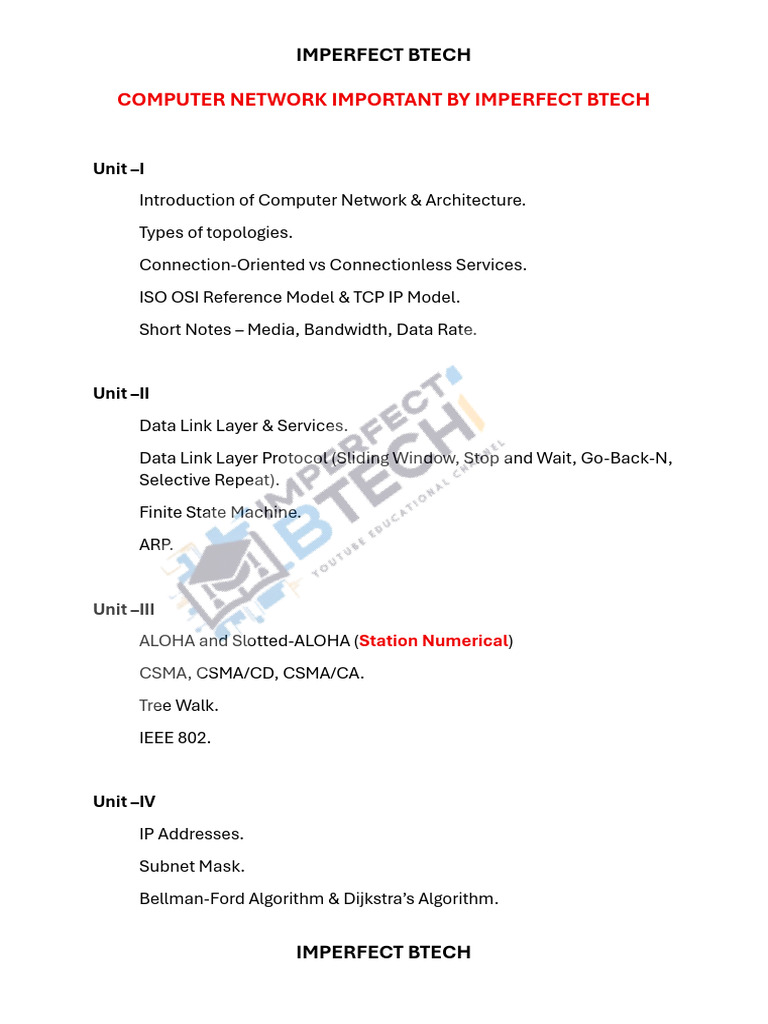 Computer Network Concepts Overview | PDF