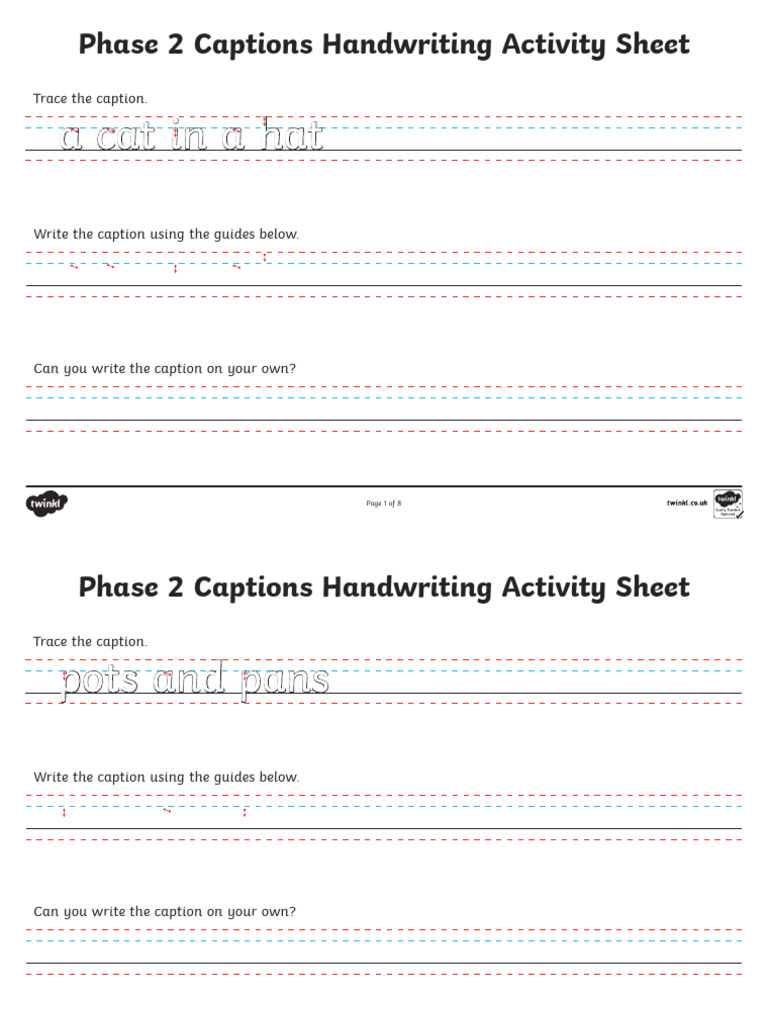 Phase 2 Handwriting Activity Sheet | PDF