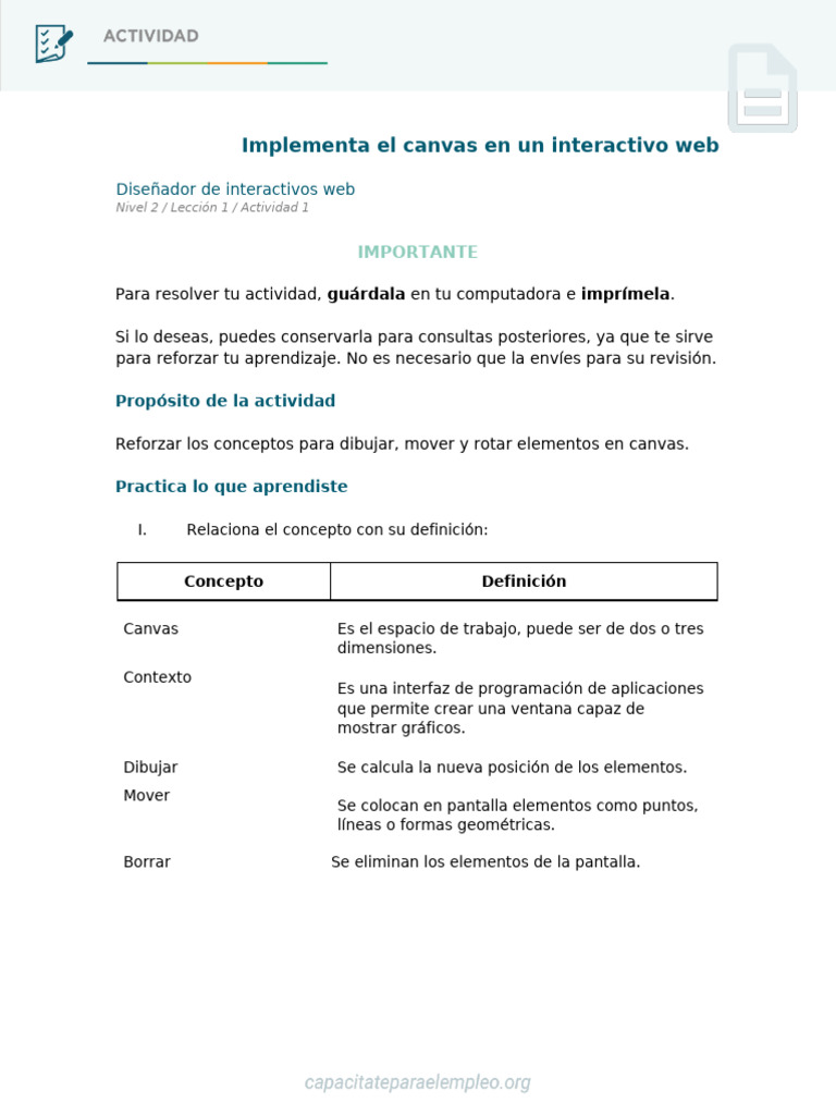 Implementa El Canvas en Un Interactivo Web - Lucero | PDF | Sistema de ...