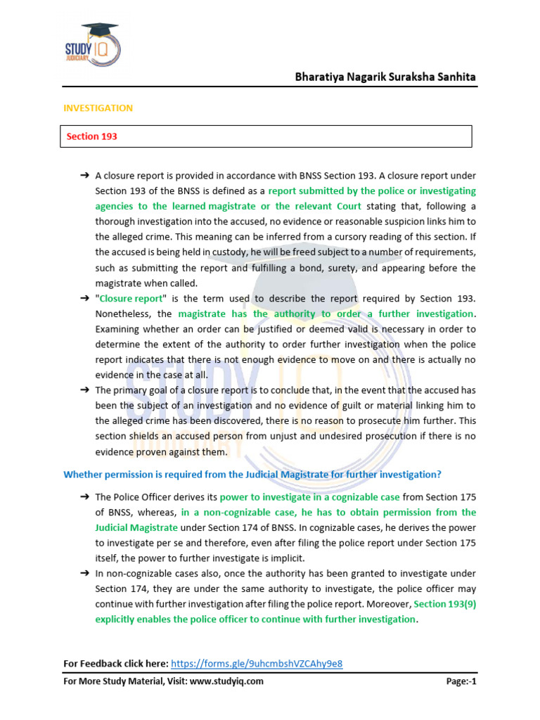 26TH JULY 2024 Bnss Notes | PDF