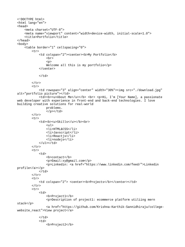Web Developer Portfolio Overview | PDF | Cyberspace | Web Development