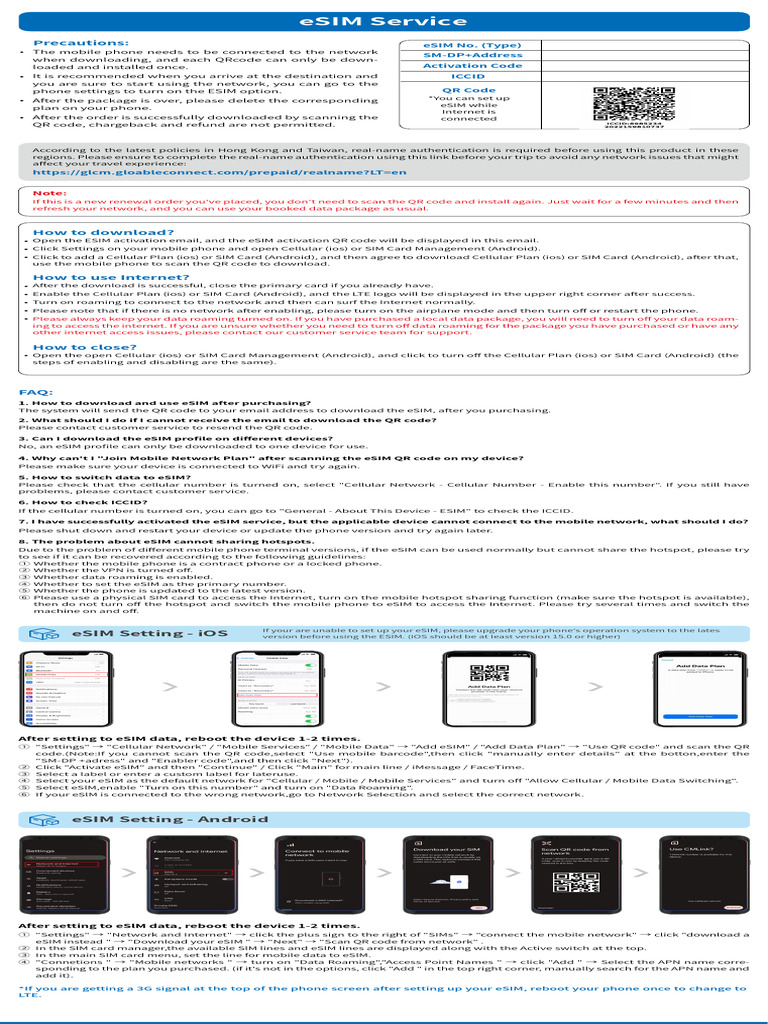 eSIM Activation and Troubleshooting Guide | PDF | Qr Code | Ios