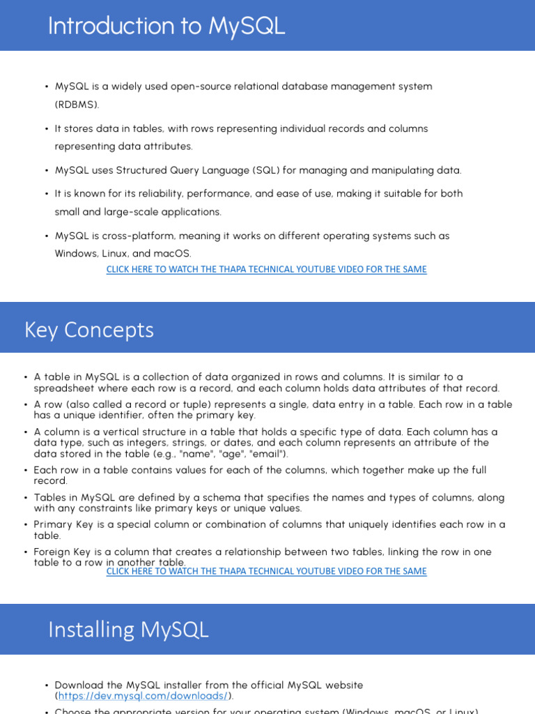 MySQL Basics and Node.js Integration | PDF | Relational Database ...