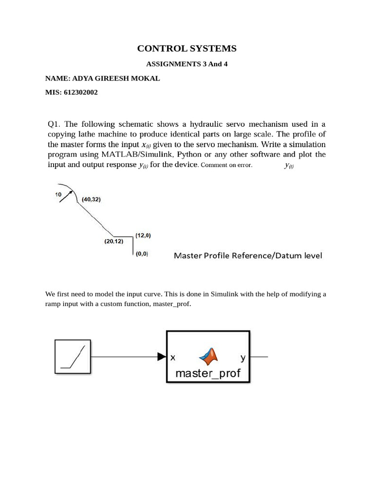 Control Systems Assignments Overview | PDF