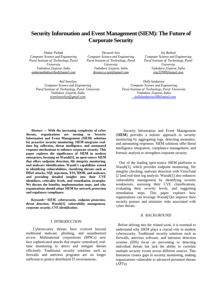 Enhancing Security with Wazuh SIEM | PDF | Computer Security | Security