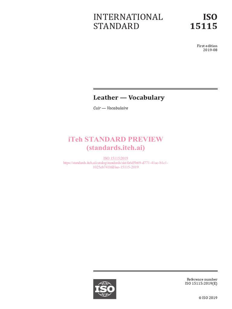 Leather Industry Vocabulary Standards | PDF | Leather | International ...