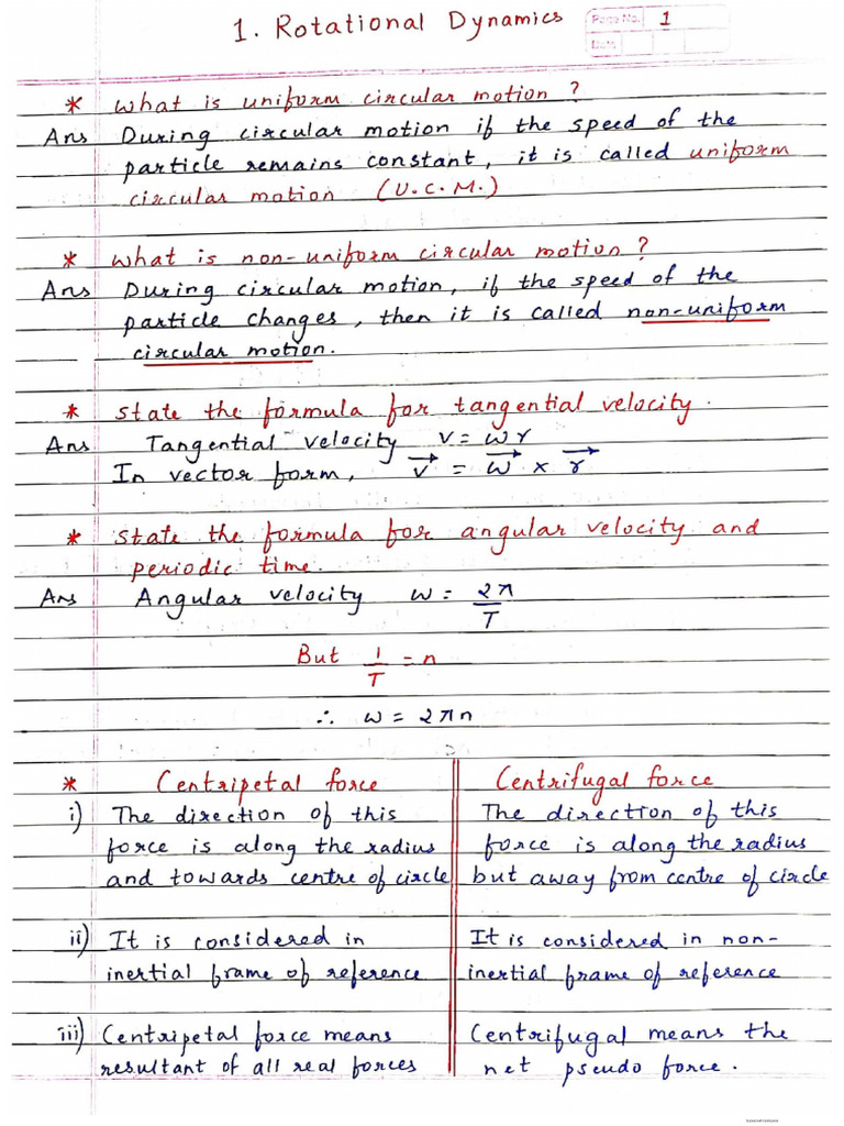 Rotational Dynamics-1 | PDF