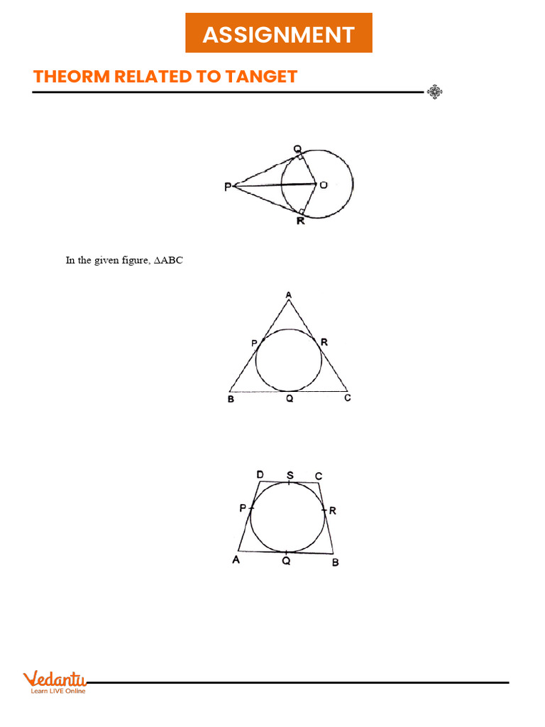 Tangent Problems and Solutions | PDF | Circle | Tangent