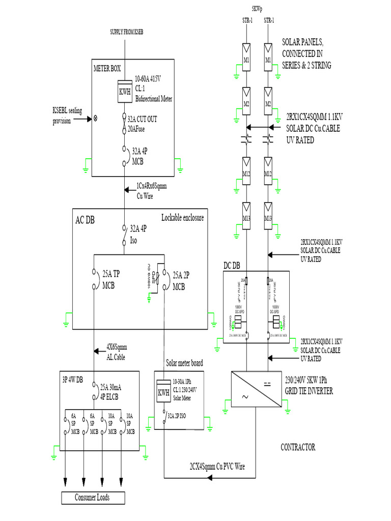 5kW Solar Inverter Wiring Diagram | PDF | Electric Power | Electronics