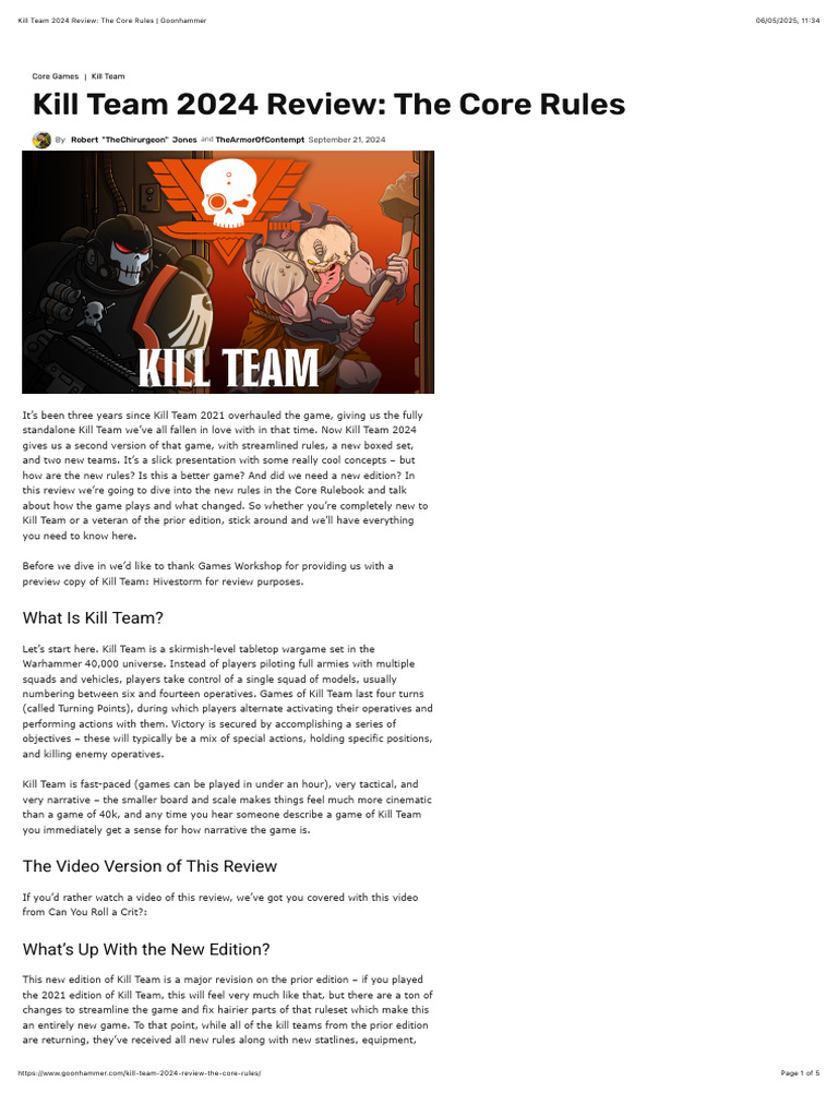 Kill Team 2024 Core Rules Review | PDF | Gaming | Tabletop Games