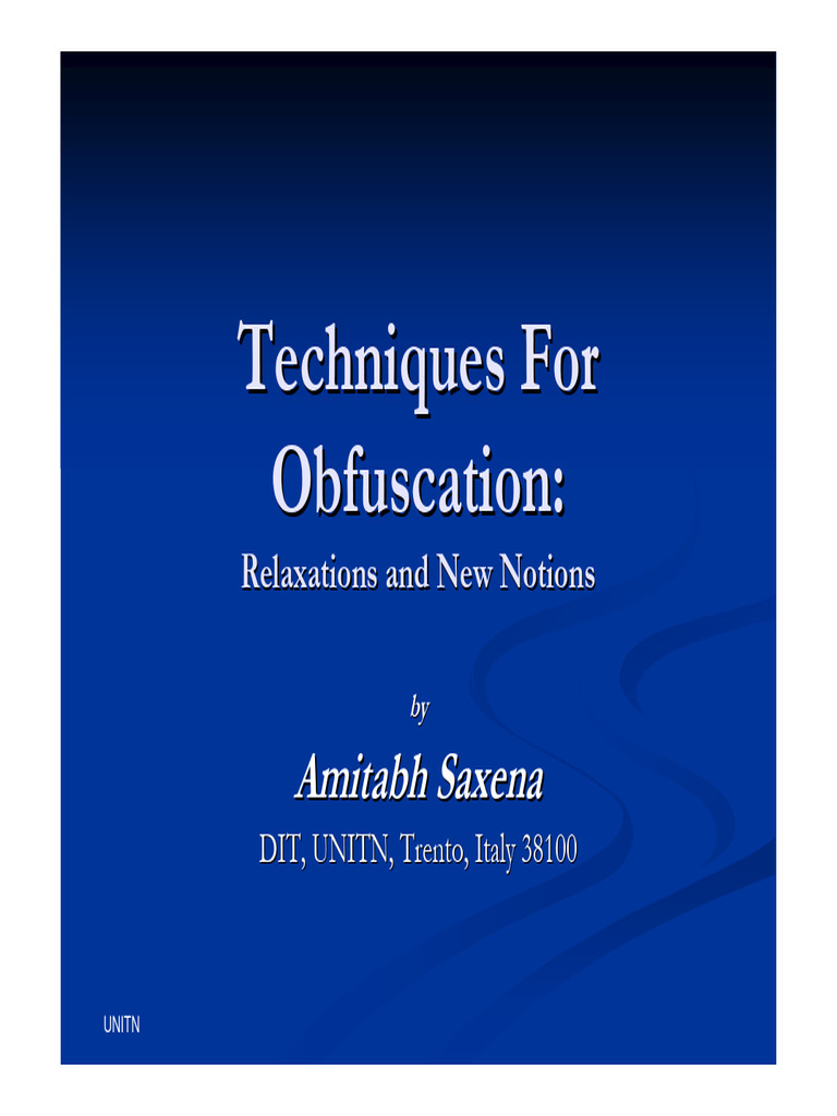 Obfuscation Techniques by Amitabh Saxena | PDF | Applied Mathematics ...