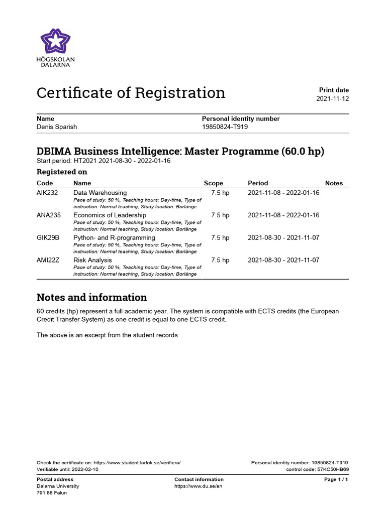Intyg | PDF