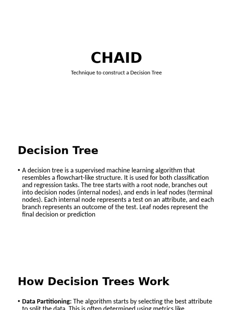CHAID Decision Tree Overview | PDF | Statistical Analysis | Teaching ...