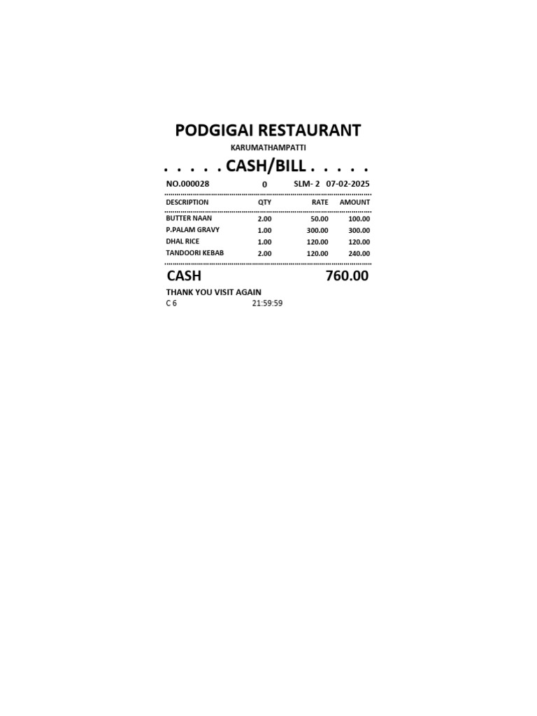 Food Bill | PDF