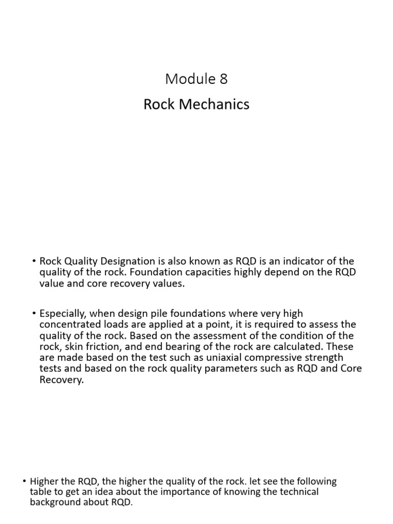 Understanding RQD and Core Recovery | PDF | Deep Foundation | Civil ...