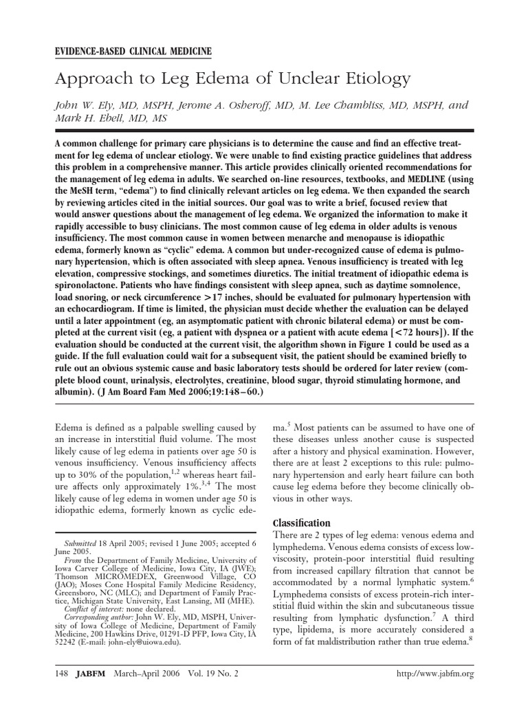 148 Full | PDF | Edema | Diseases And Disorders