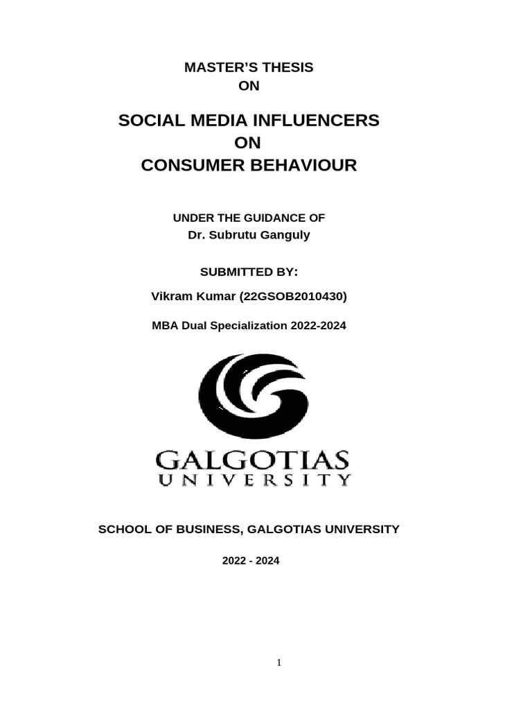 Social Media Influencers' Impact on Consumers | PDF | Consumer ...