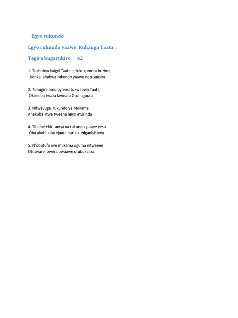 Love and Faith in Egyo Rukundo | PDF