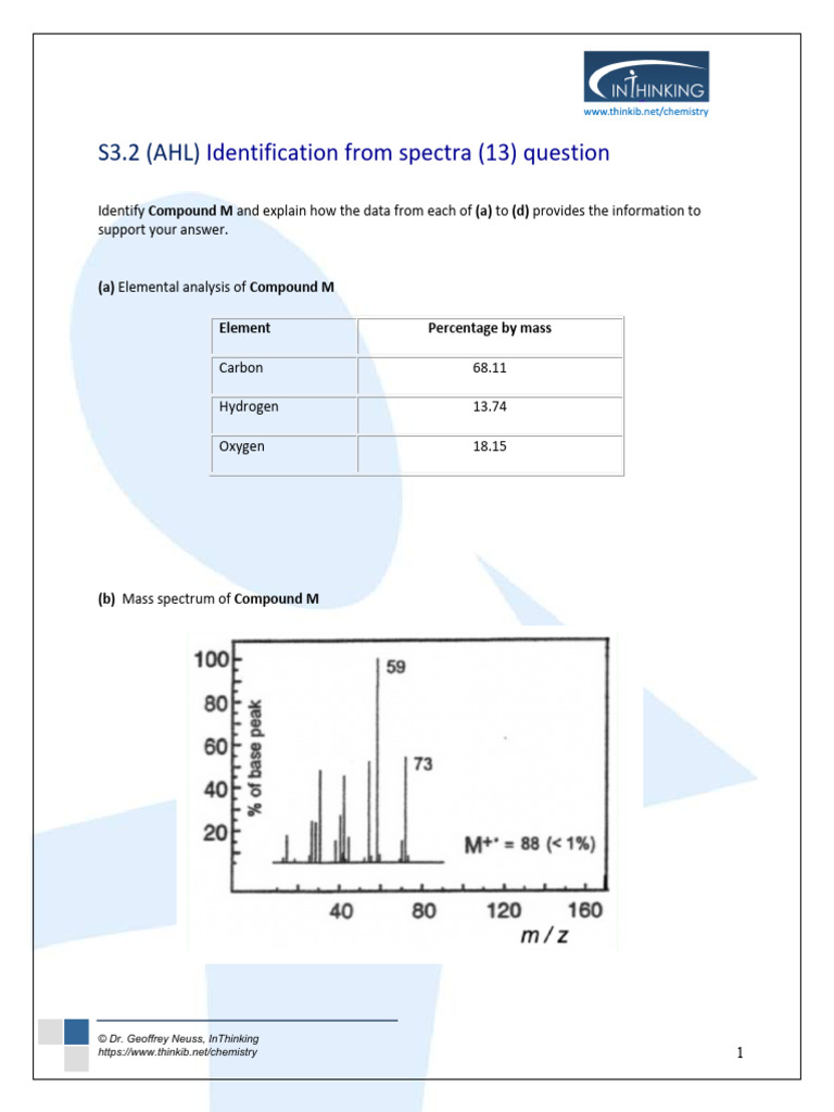 q13. s3.2 (Ahl) Identification From Spectra (13) Question | PDF