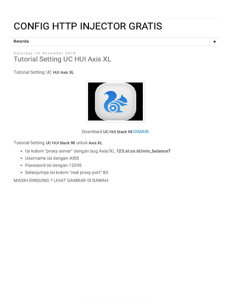 Config HTTP Injector Axis Terbaru | PDF