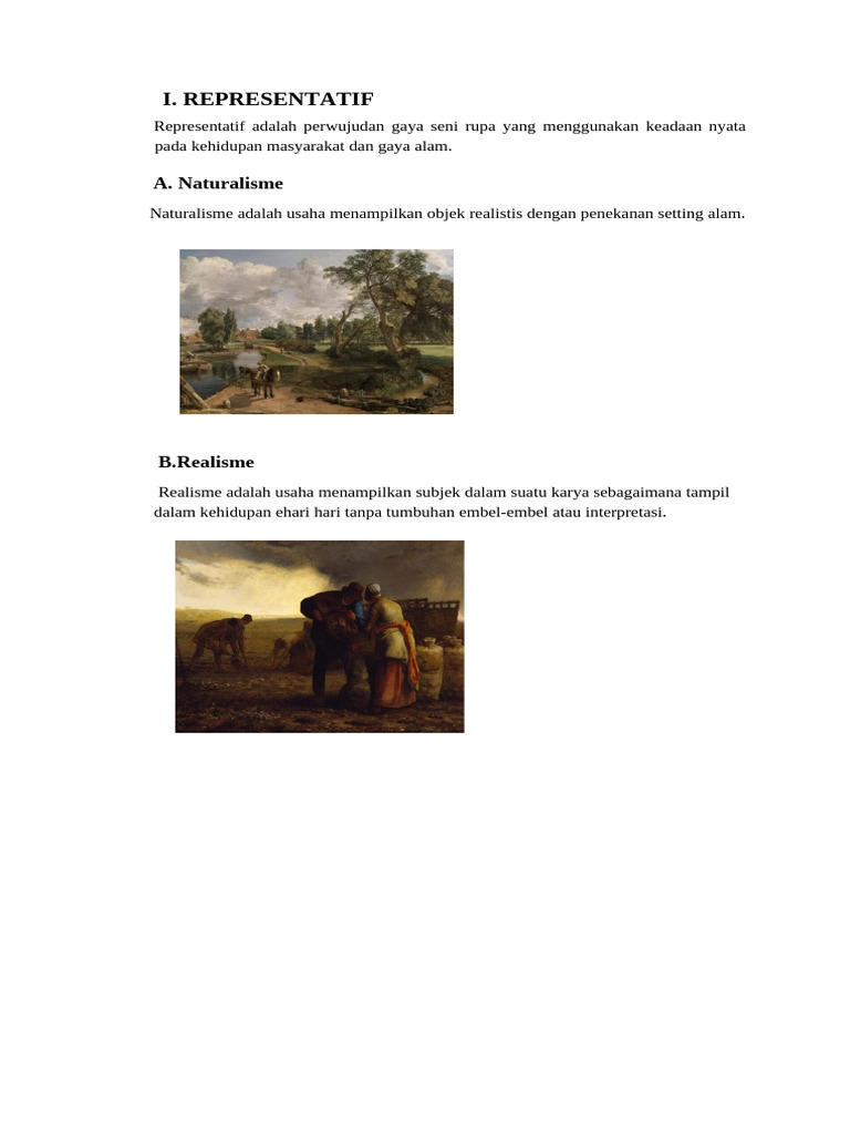 Gaya Seni: Representatif dan Deformatif | PDF