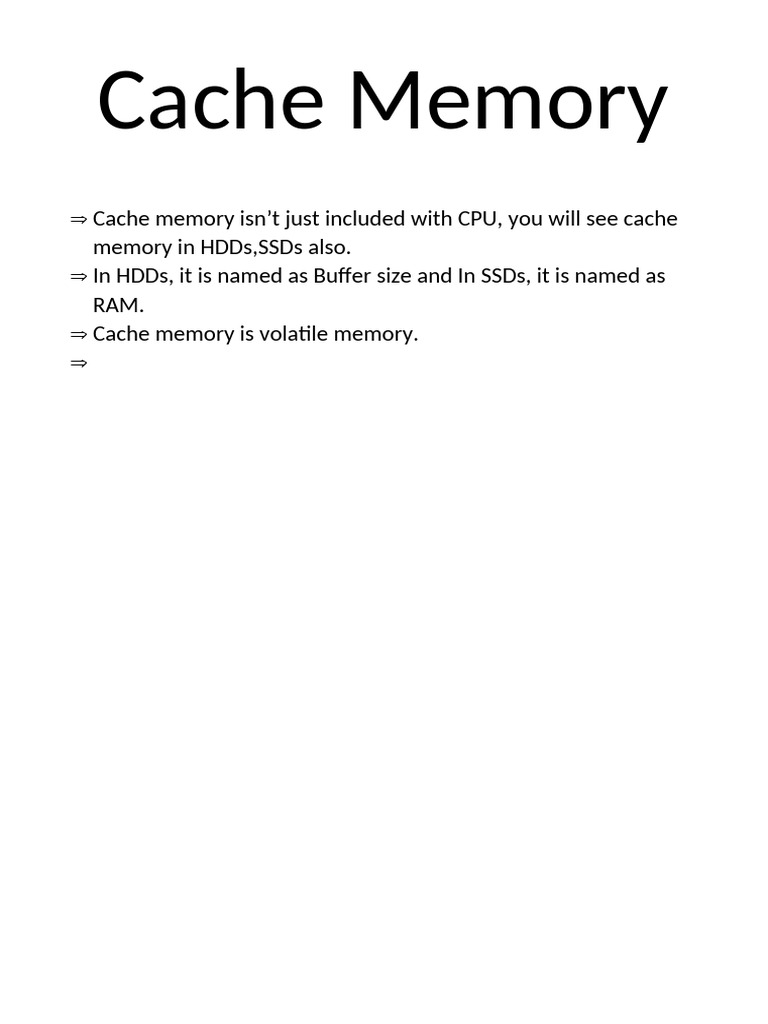 Understanding Cache Memory in HDDs and SSDs | PDF