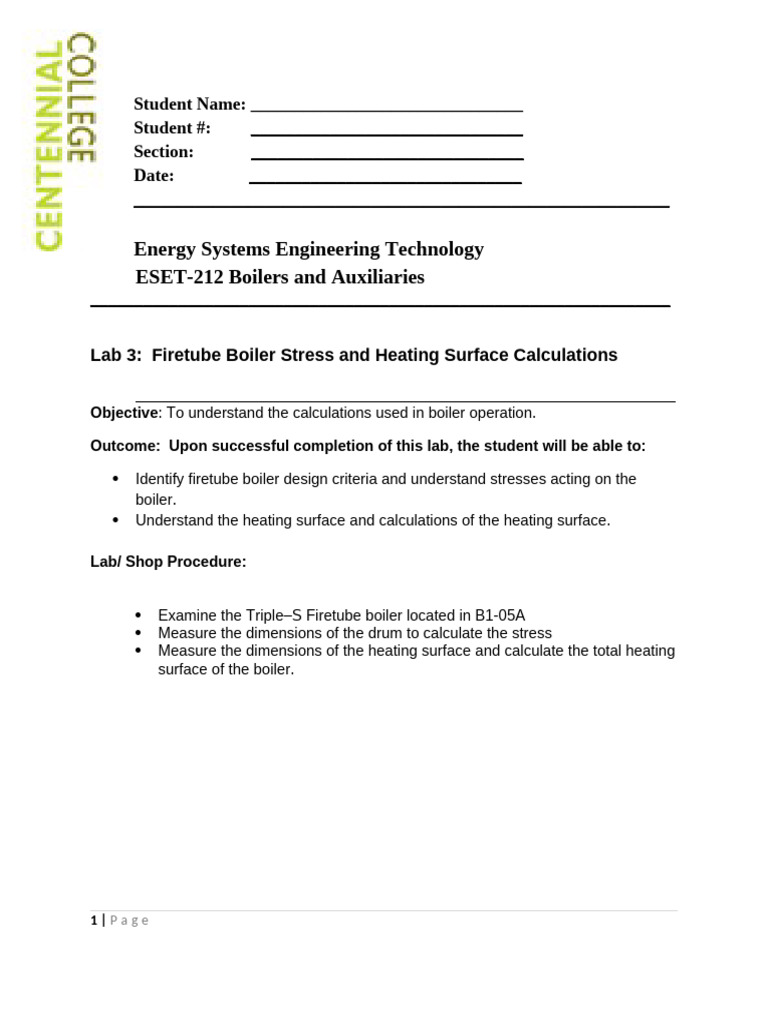 Firetube Boiler Stress & Heating Calculations | PDF | Area | Mechanical ...