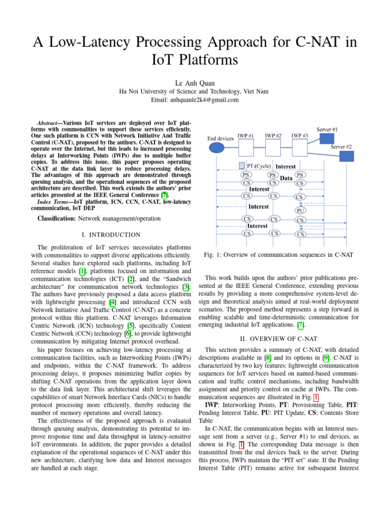 Low-Latency C-NAT for IoT Platforms | PDF | Network Interface ...