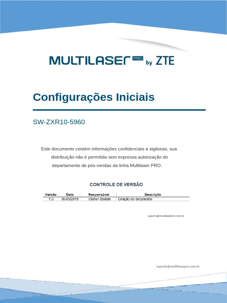Configuração Inicial do SW-ZXR10-5960 | PDF | Ip Address | Router ...