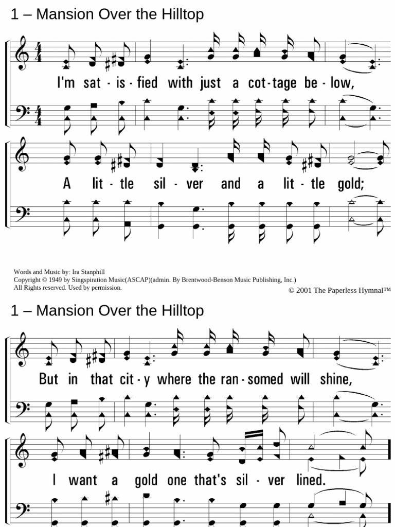 Mansion Over the Hilltop Lyrics | PDF
