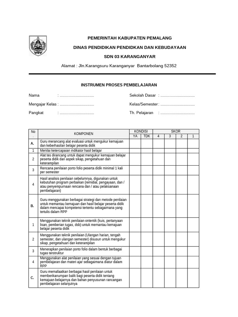 3 INSTRUMEN PROSES PEMBELAJARAN | PDF