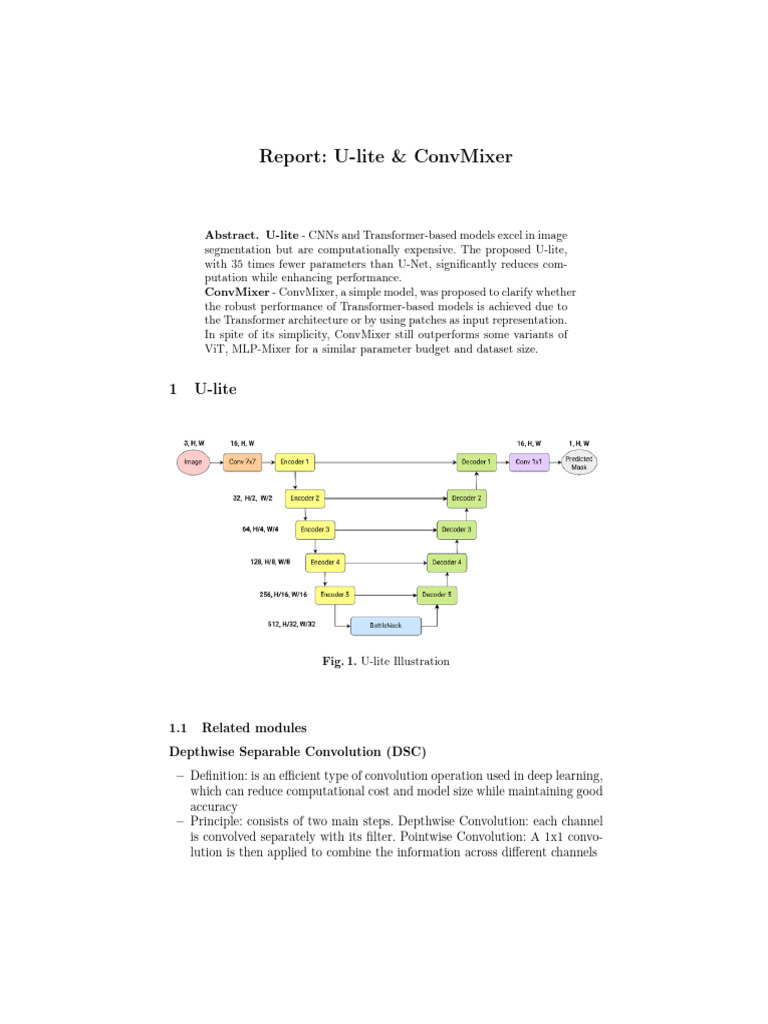 U-lite and ConvMixer Model Analysis | PDF | Applied Mathematics ...