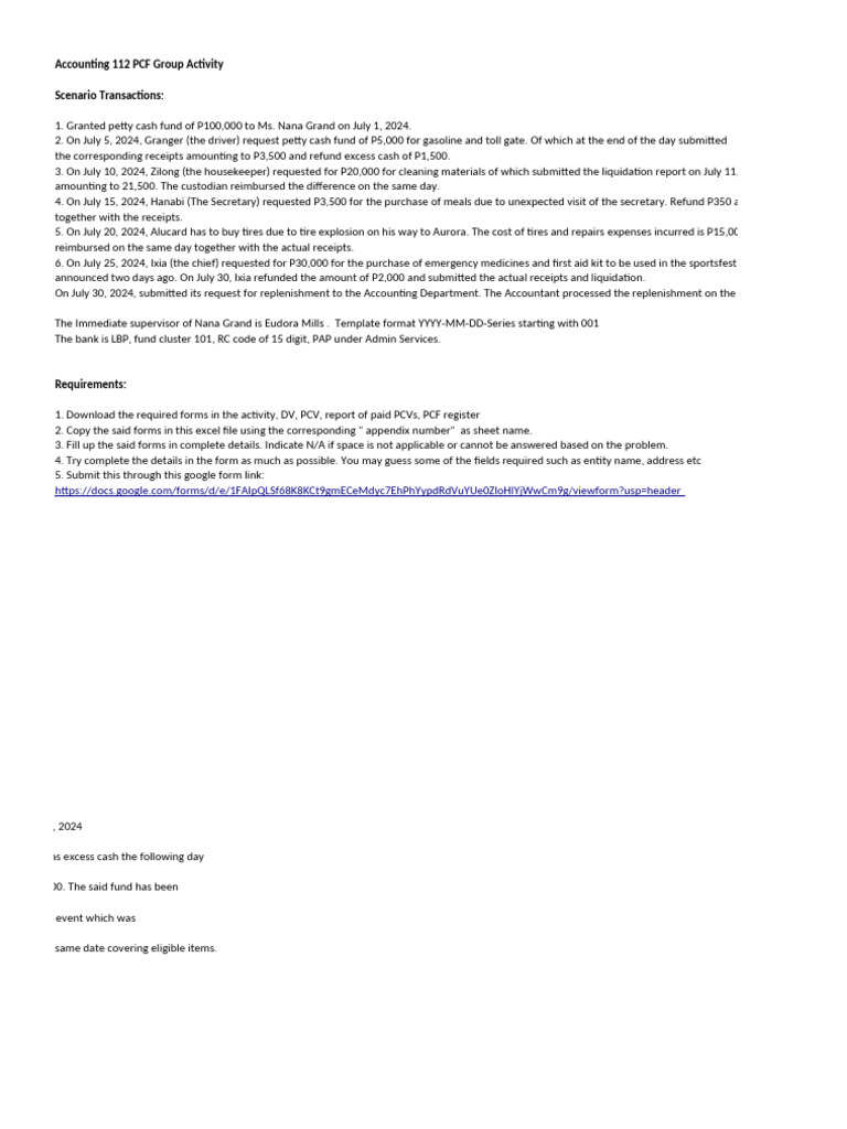 PCF Group Activity Transactions Summary | PDF | Credit Card | Payments