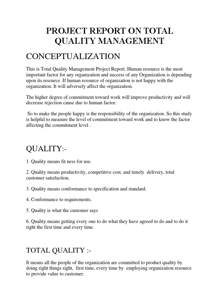 TQM Impact on Employee Commitment Report | PDF | Quality Management ...