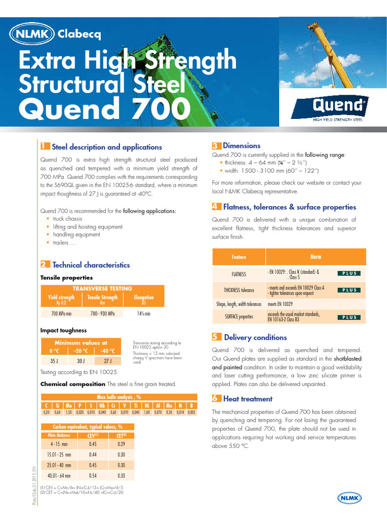 Quend 700: High Strength Steel Overview | PDF | Structural Steel ...