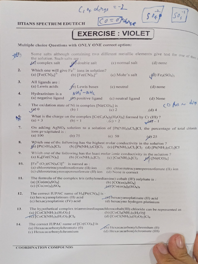 Co Ordination | PDF | Chloride | Cobalt