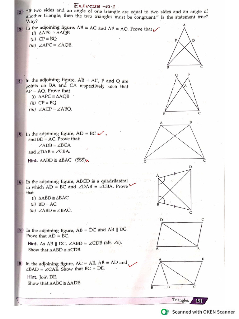 Triangles - 01 (ICSE 09) | PDF