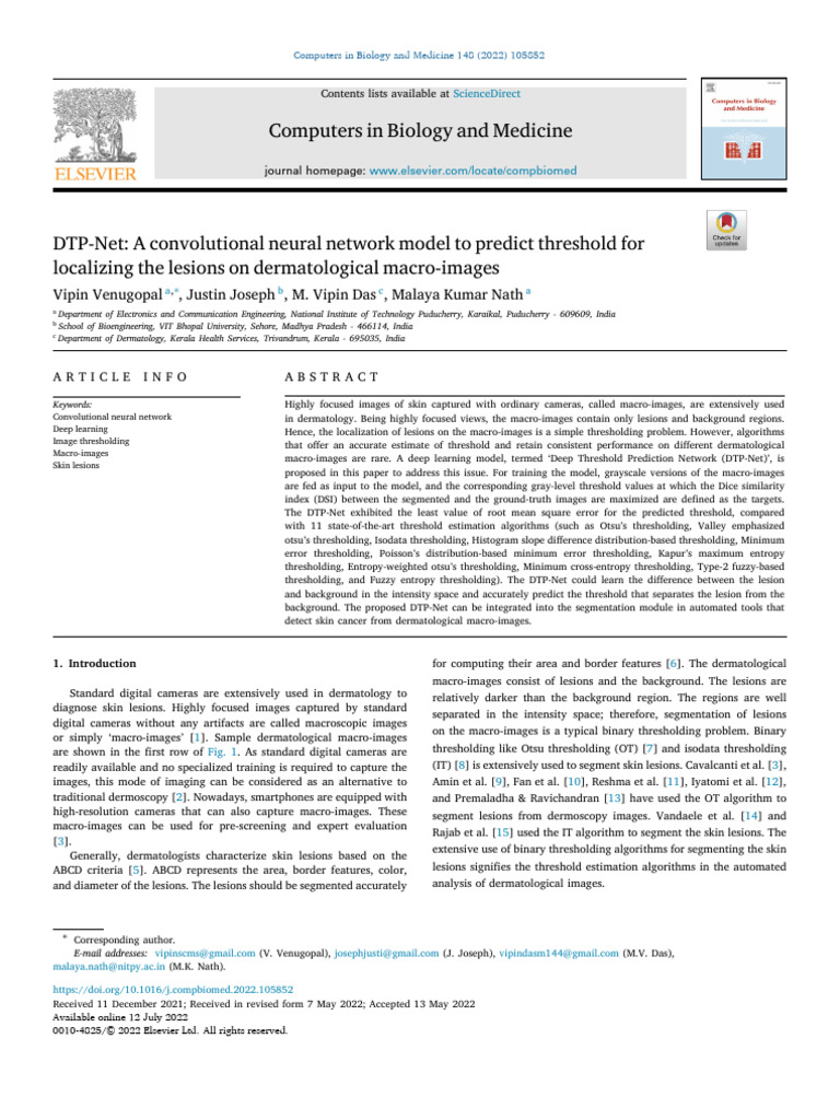 DTP-Net A Convolutional Neural Network Model To Predict Threshold For ...