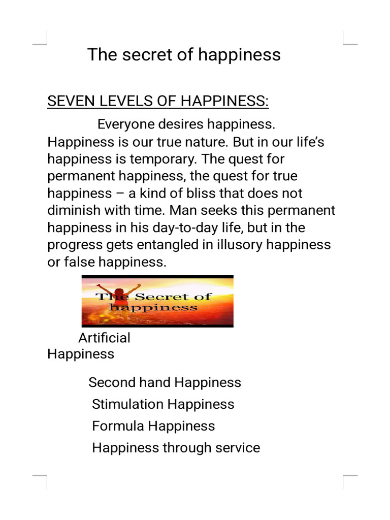 The Secret of Happiness PDF Happiness Well Being(01)