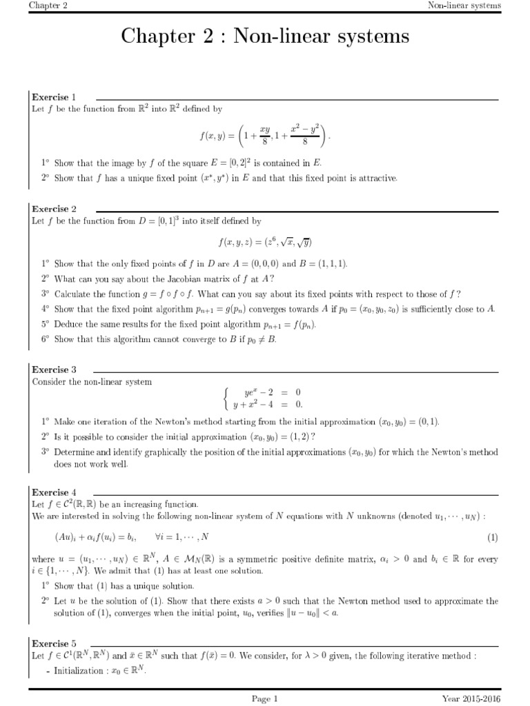 Non-linear Systems and Solutions Analysis | PDF | Mathematics Of ...