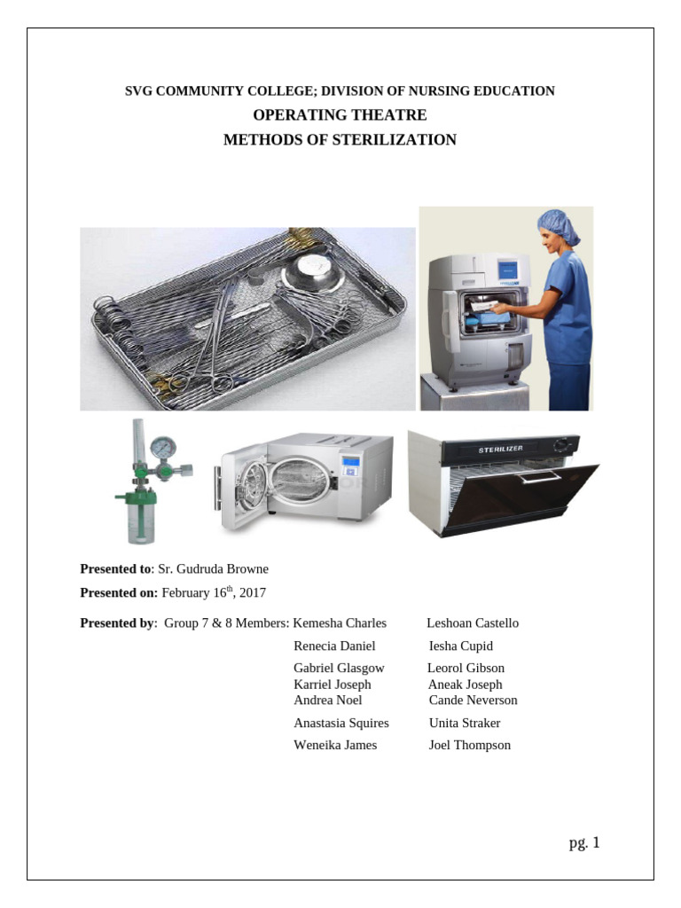 Methods of Sterilization in Nursing | PDF | Sterilization (Microbiology ...