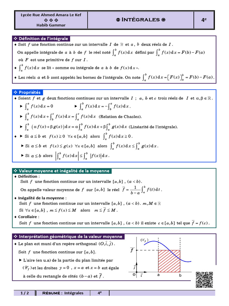 Introduction aux intégrales mathématiques | PDF | Intégral | Analyse ...