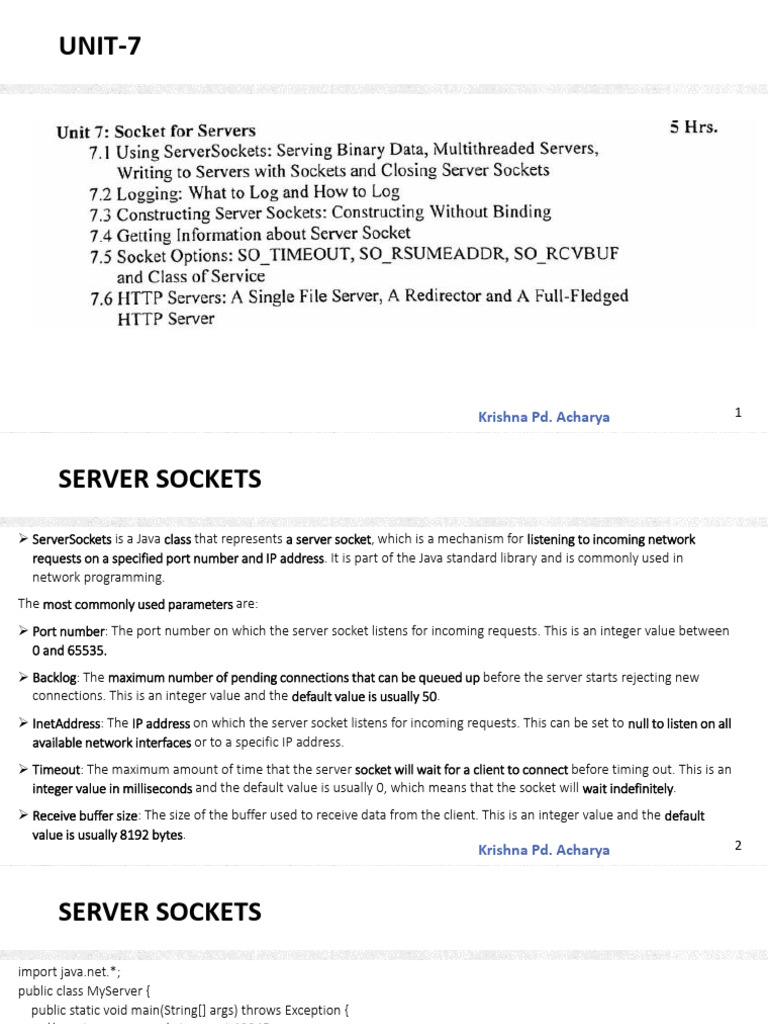 Unit 7 | PDF | Thread (Computing) | Port (Computer Networking)