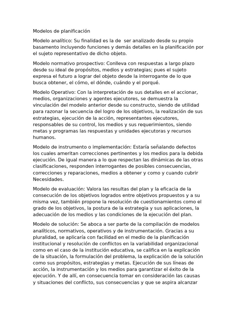 Modelos de Planificación Efectiva | PDF