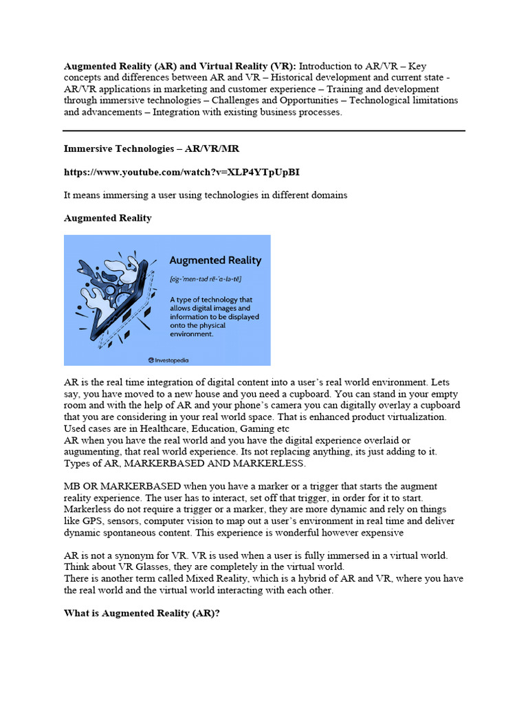 AR/VR: Trends and Applications Overview | PDF | Augmented Reality ...