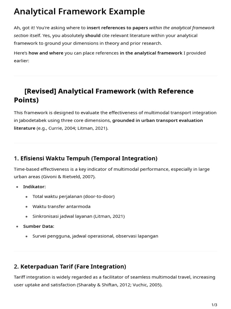 Analytical Framework for Transport Evaluation | PDF | Psychology ...