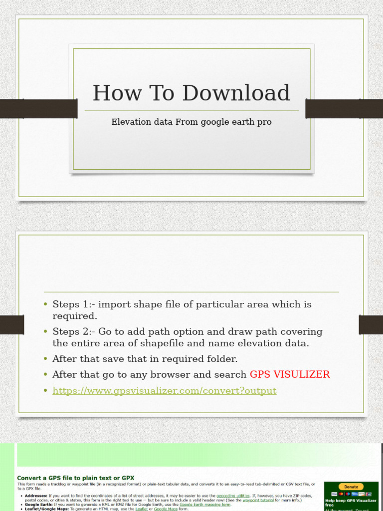 Downloading Elevation Data from Google Earth Pro | PDF